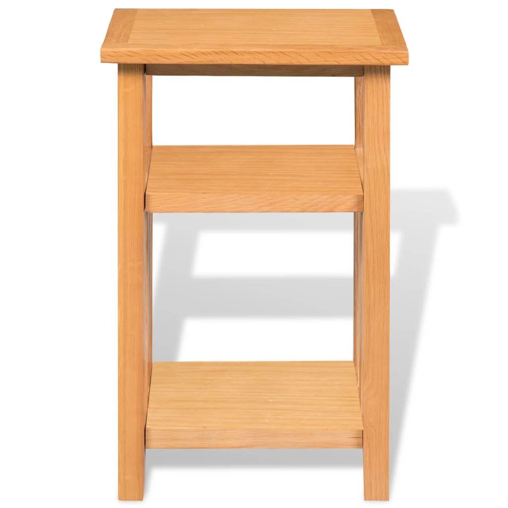 Endebord med bladhylle 27x35x55 cm heltre eik