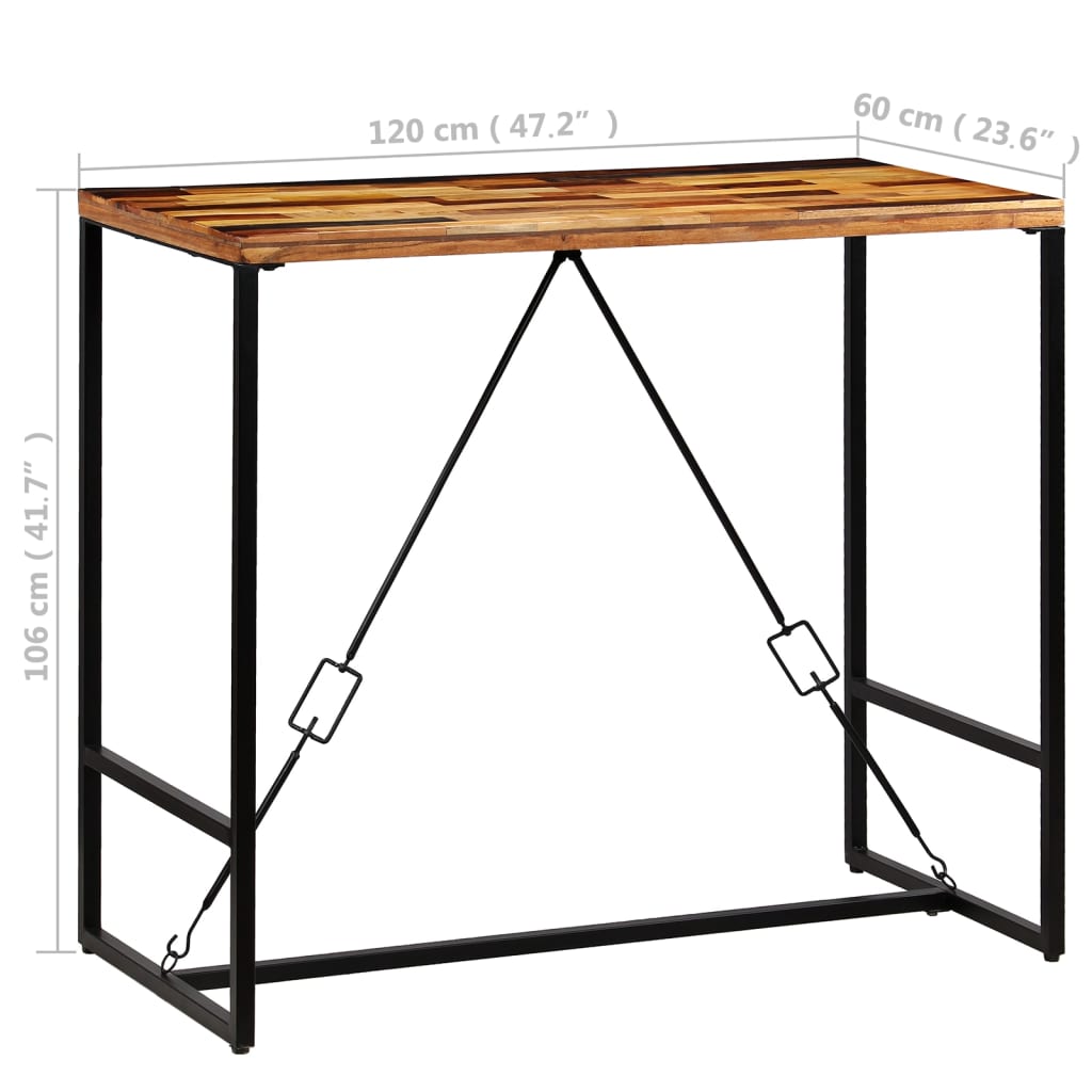 Barbord gjenvunnet heltre 120x60x106 cm
