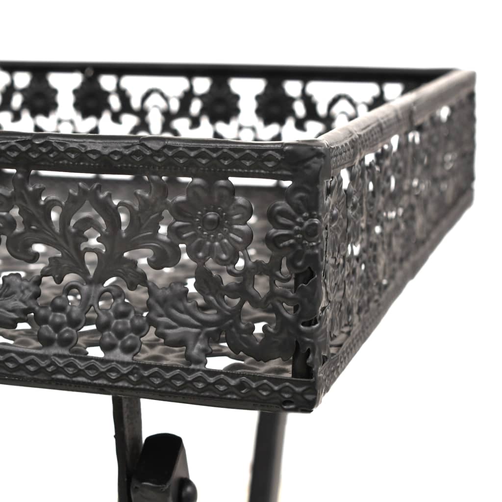 Foldbart tebord gammeldags stil metall 58x35x72 cm svart