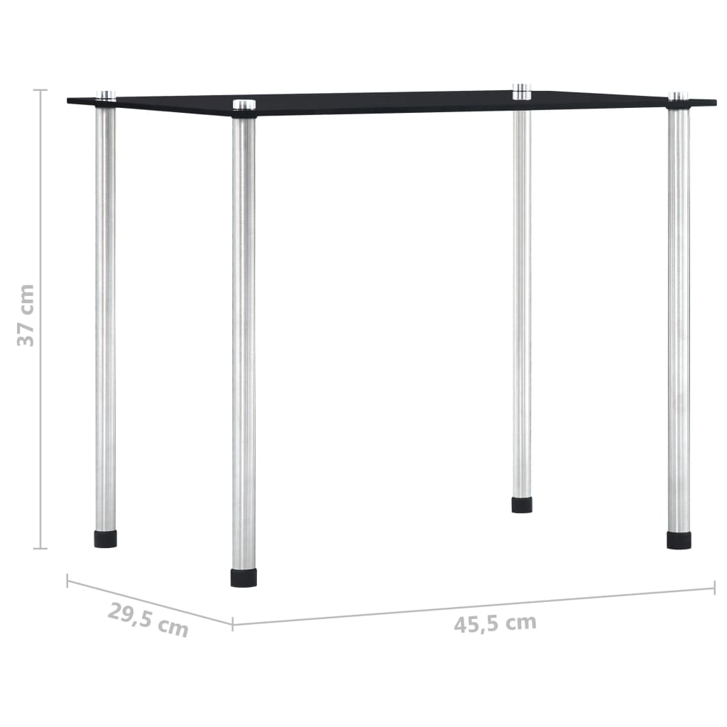 Stablebord 3 stk svart herdet glass