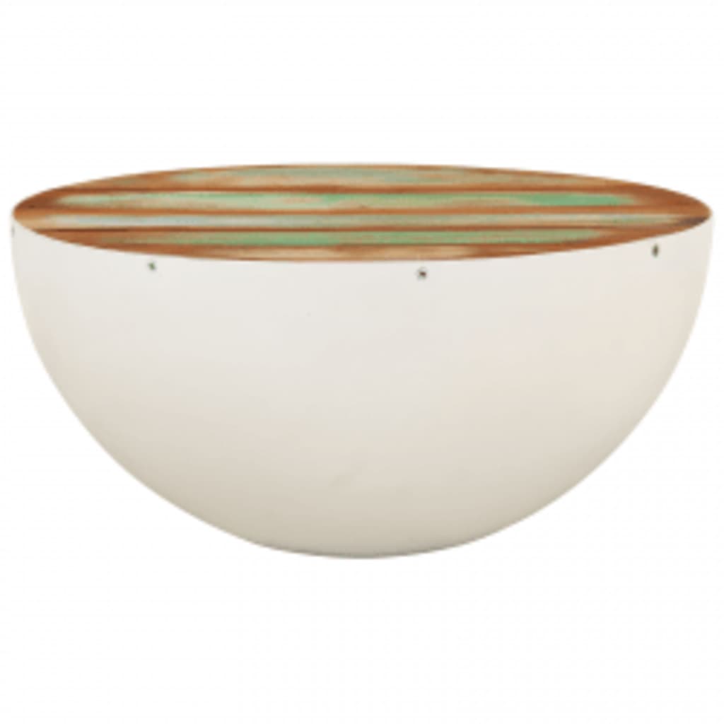 Bolleformet salongbord gjenvunnet heltre 60x60x30 cm