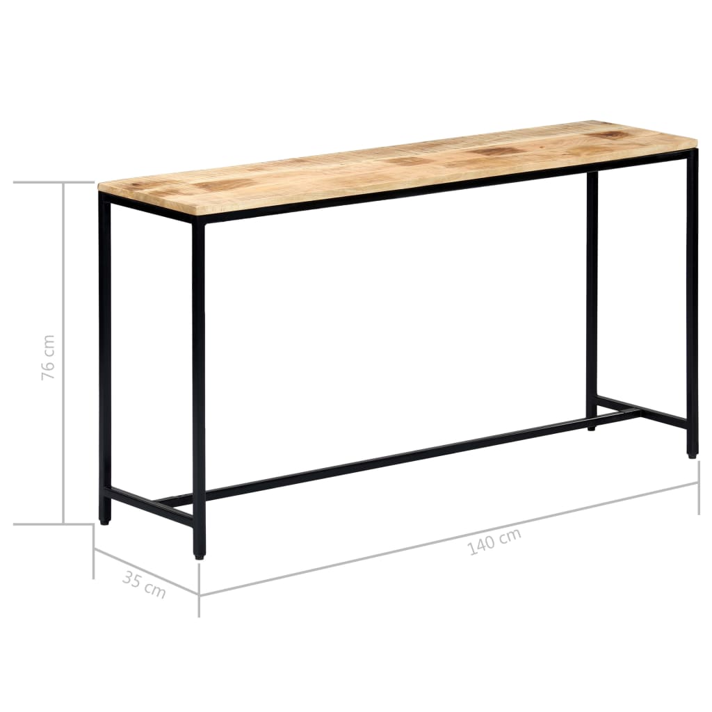 Konsollbord 140x35x76 cm grov heltre mango