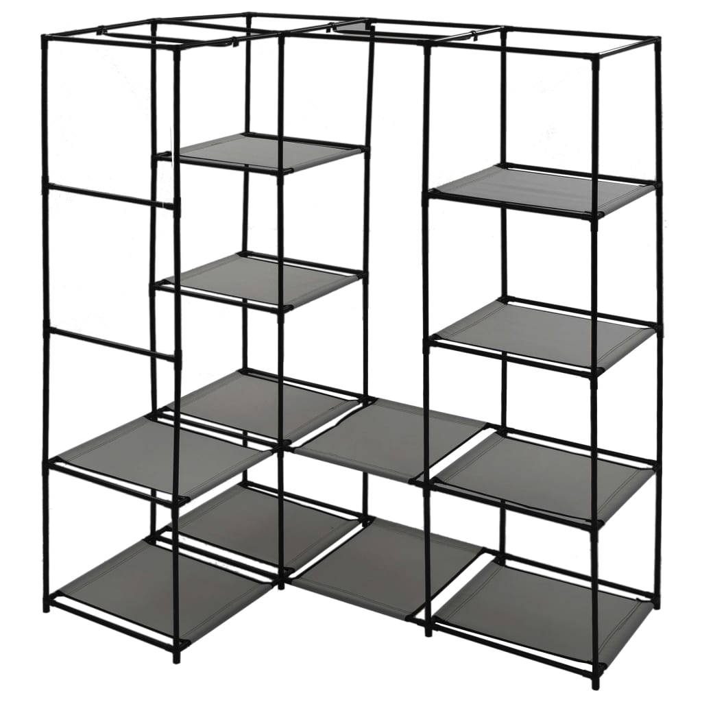 Hjørnegarderobe grå 130x87x169 cm