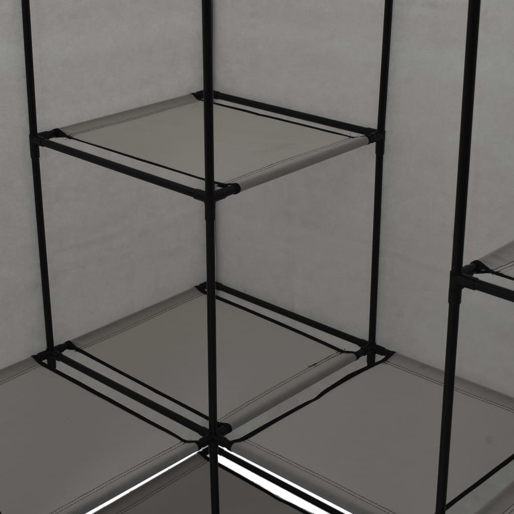 Hjørnegarderobe grå 130x87x169 cm