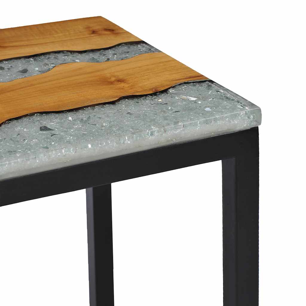 Stablebord 3 stk heltre teak og polyresin