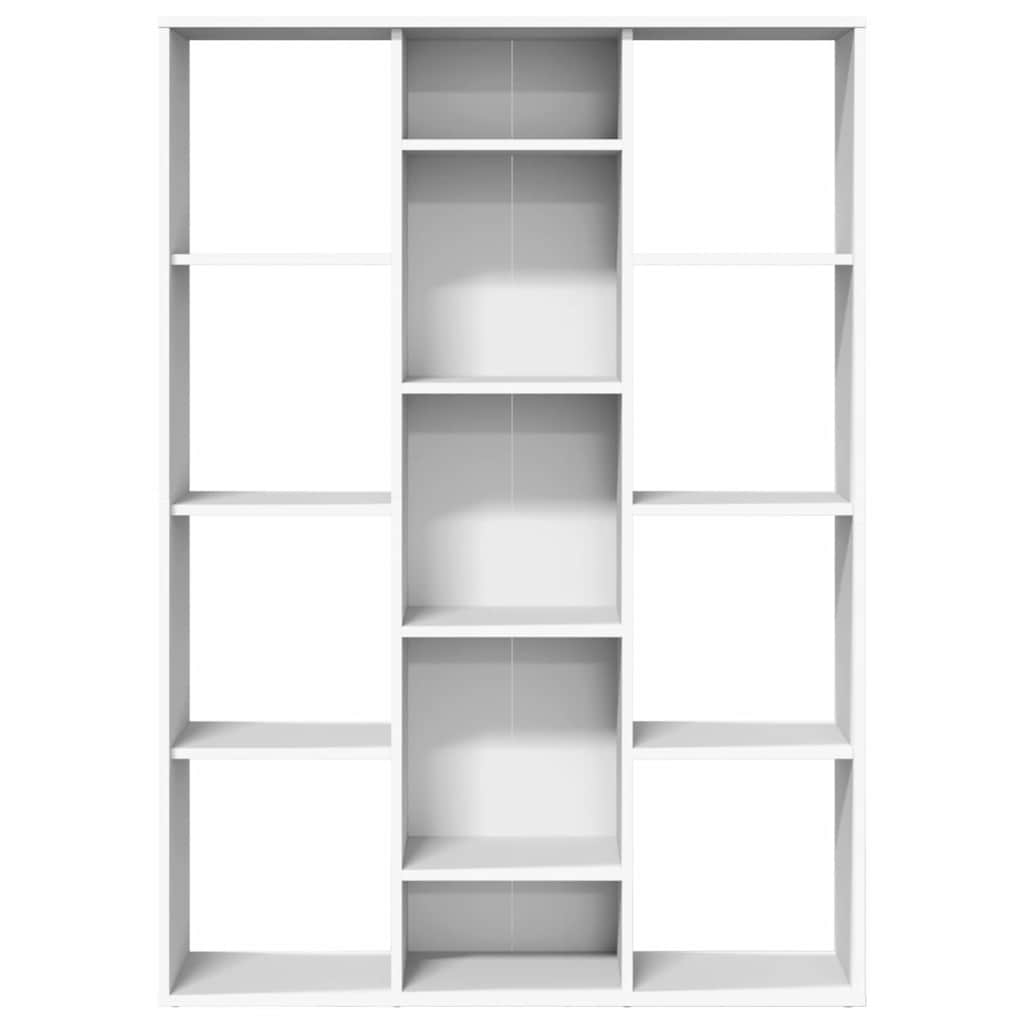 Bokhylle/Romdeler hvit 100x24x140 cm konstruert tre