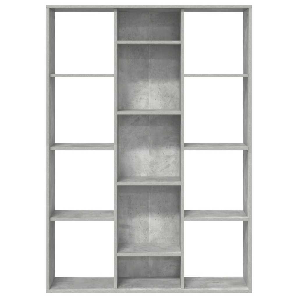 Bokhylle/Romdeler betonggrå 100x24x140 cm konstruert tre