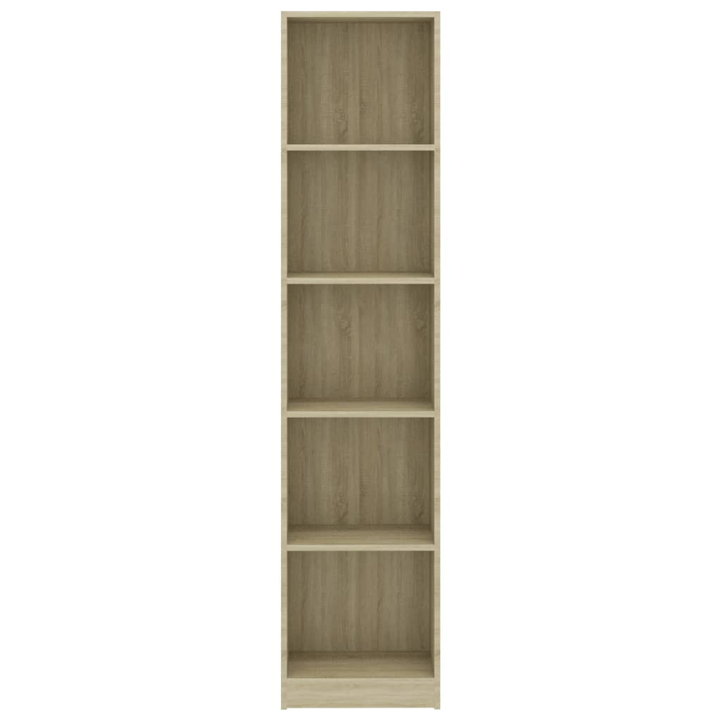 Bokhylle 5 nivåer sonoma eik 40x24x175 cm konstruert tre