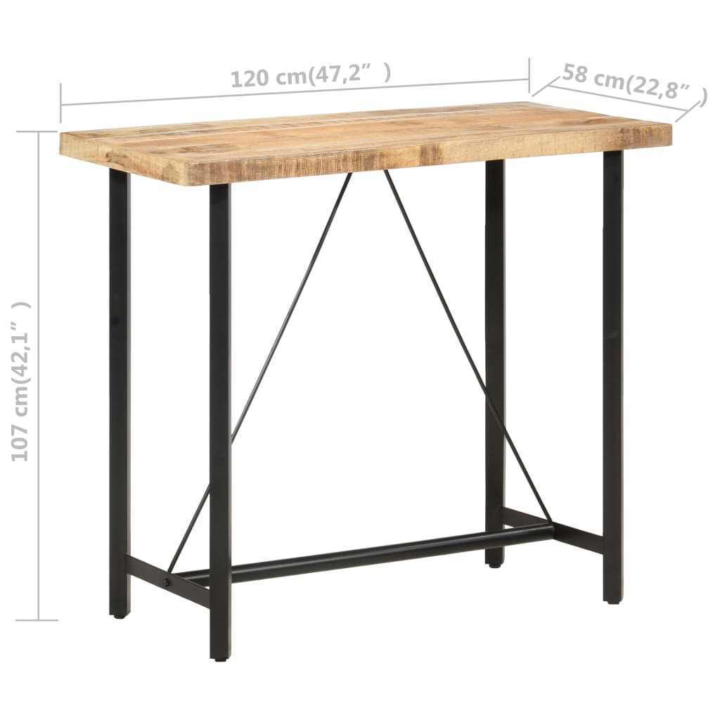 Barbord 120x58x107 cm grov heltre mango