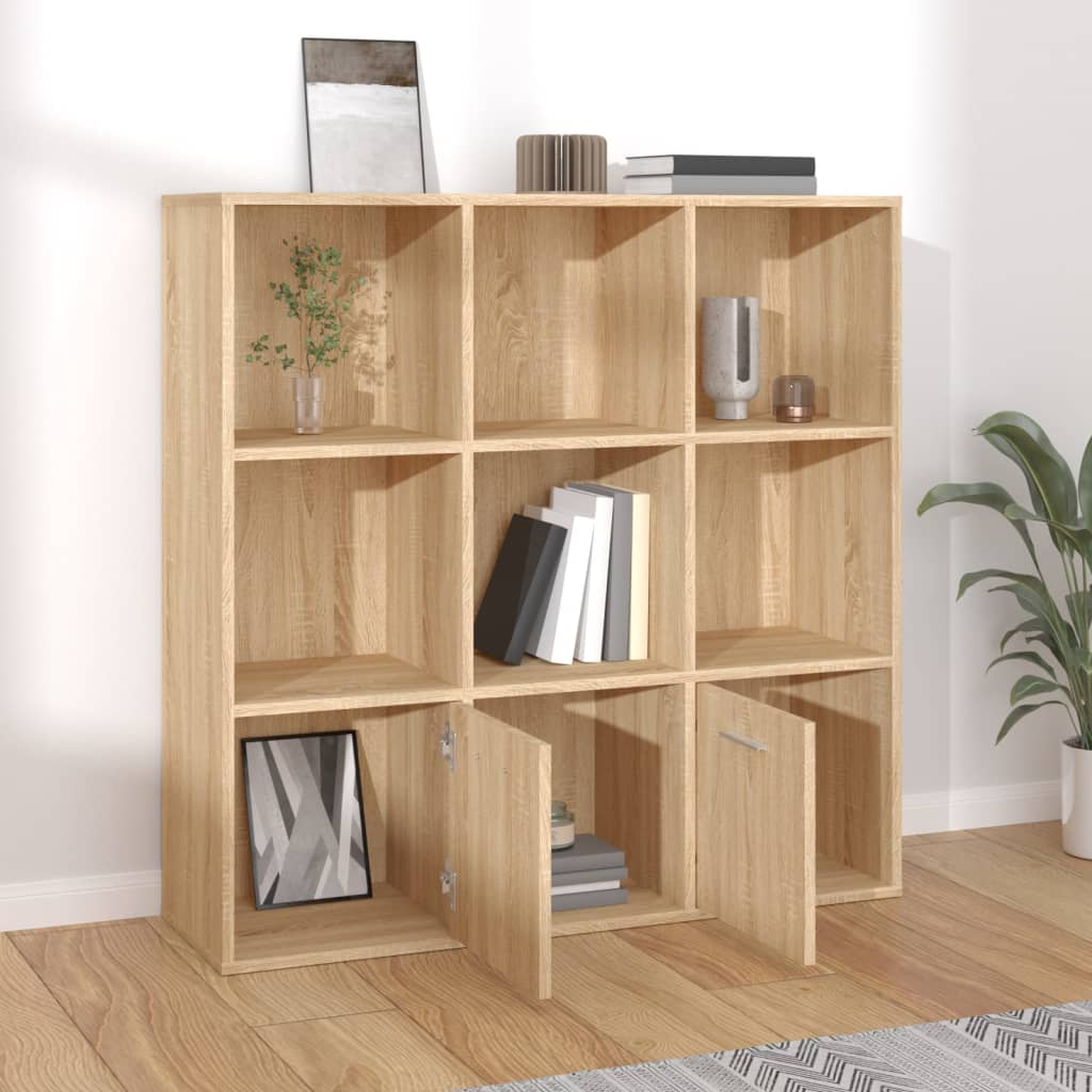 Bokhylle sonoma eik 98x30x98 cm konstruert tre