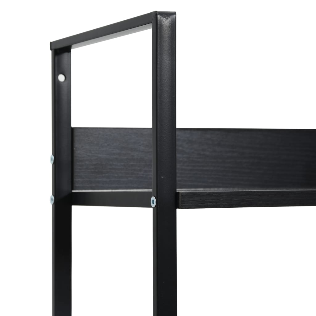 Bokhylle 4 lag svart 60x27,6x124,5 cm konstruert tre