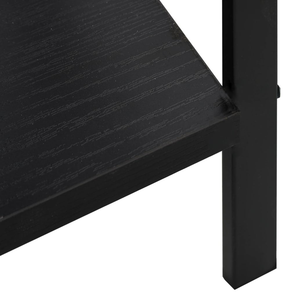 Bokhylle 4 lag svart 60x27,6x124,5 cm konstruert tre
