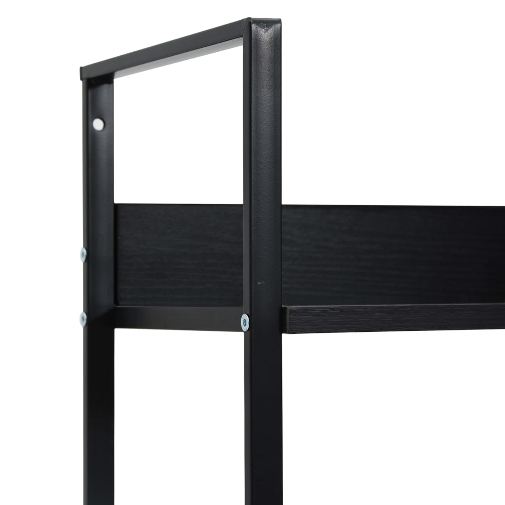 Bokhylle 5 lag svart 60x27,6x158,5 cm konstruert tre