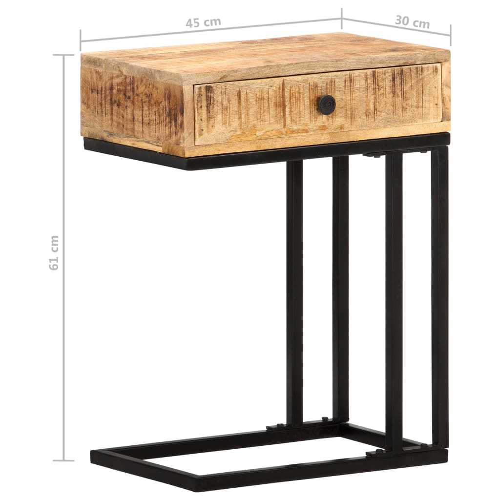 U-formet sidebord 45x30x61 cm heltre mango