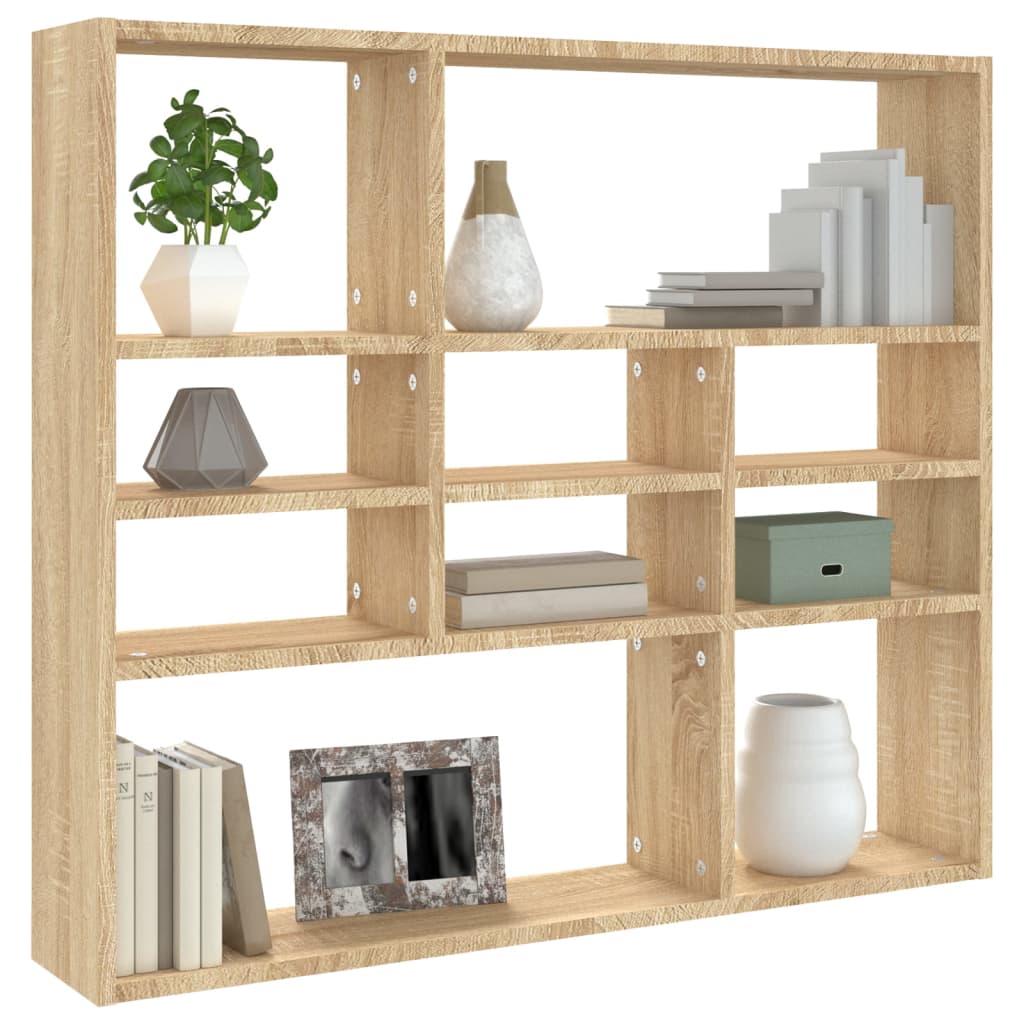 Vegghylle sonoma eik 90x16x78 cm sponplate