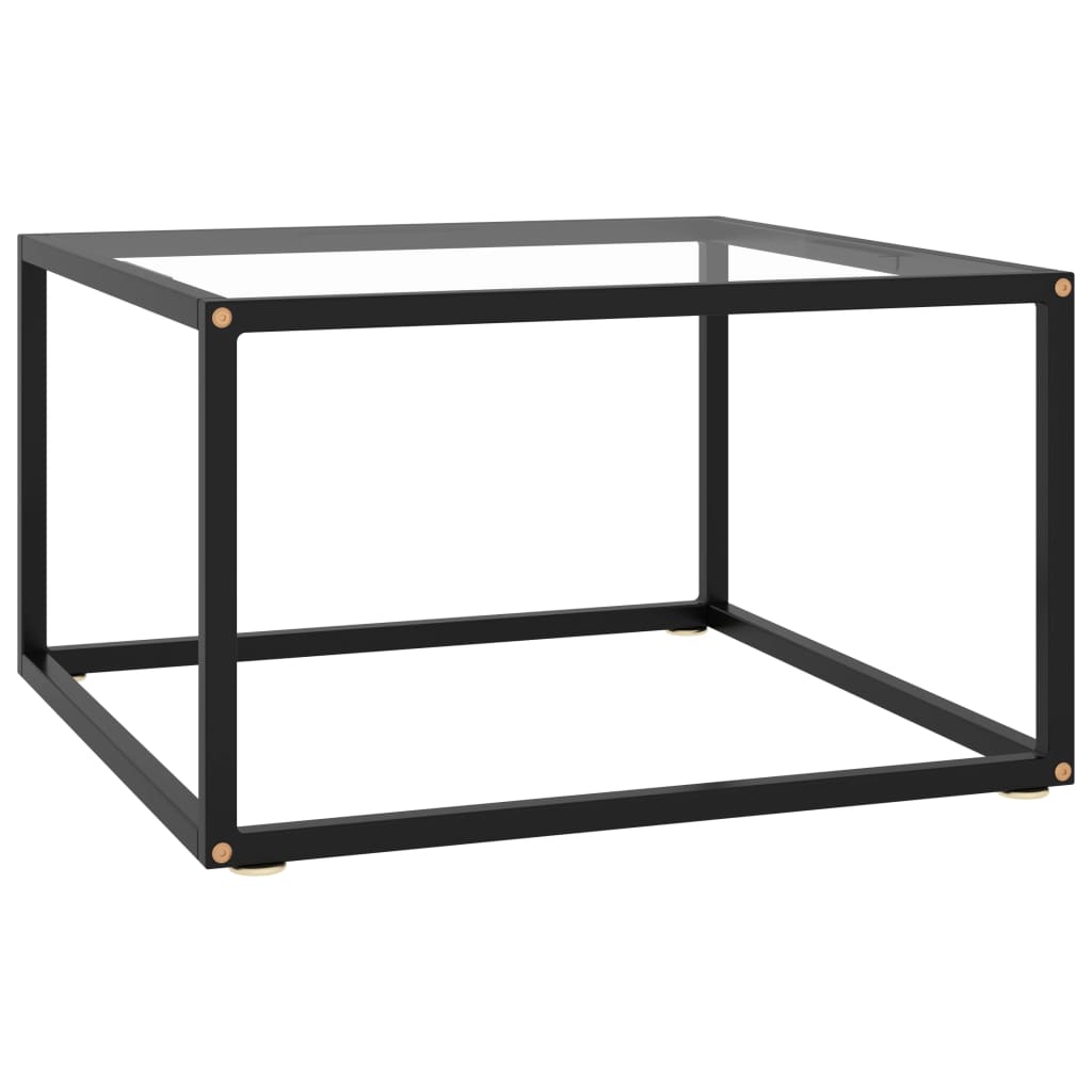 Salongbord svart med herdet glass 60x60x35 cm