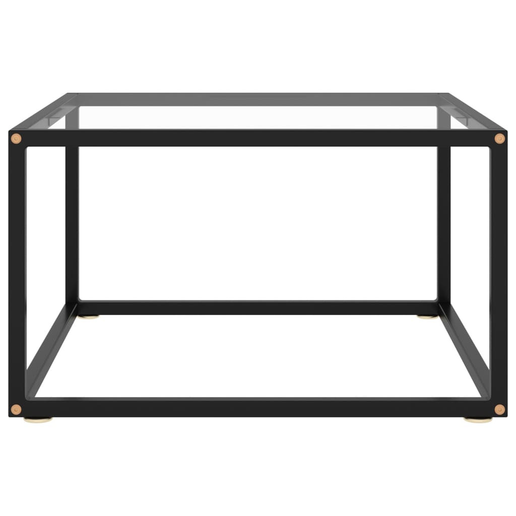 Salongbord svart med herdet glass 60x60x35 cm