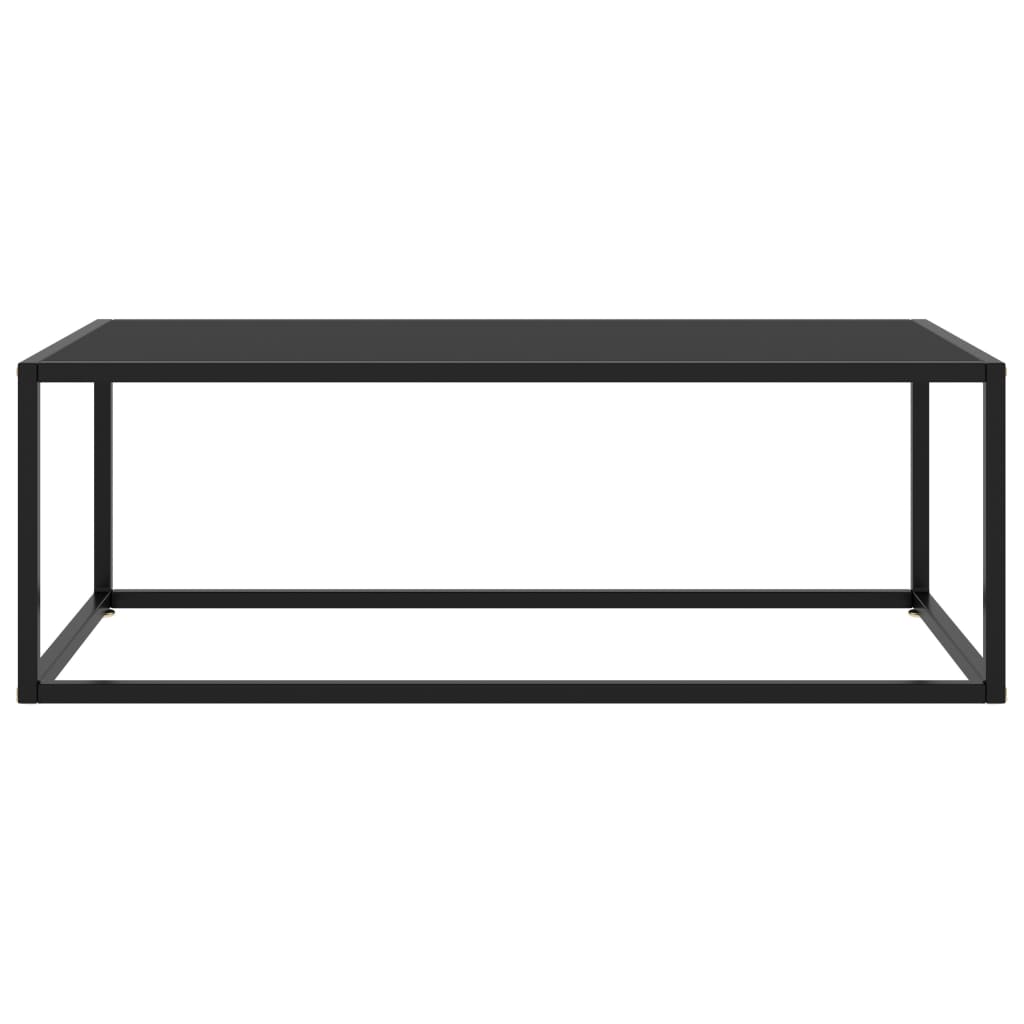 Salongbord svart med svart glass 100x50x35 cm