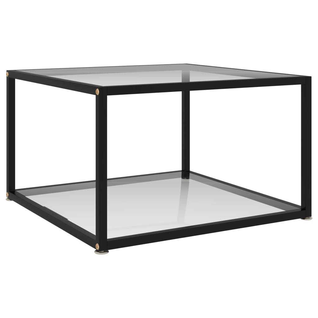 Salongbord gjennomsiktig 60x60x35 cm herdet glass