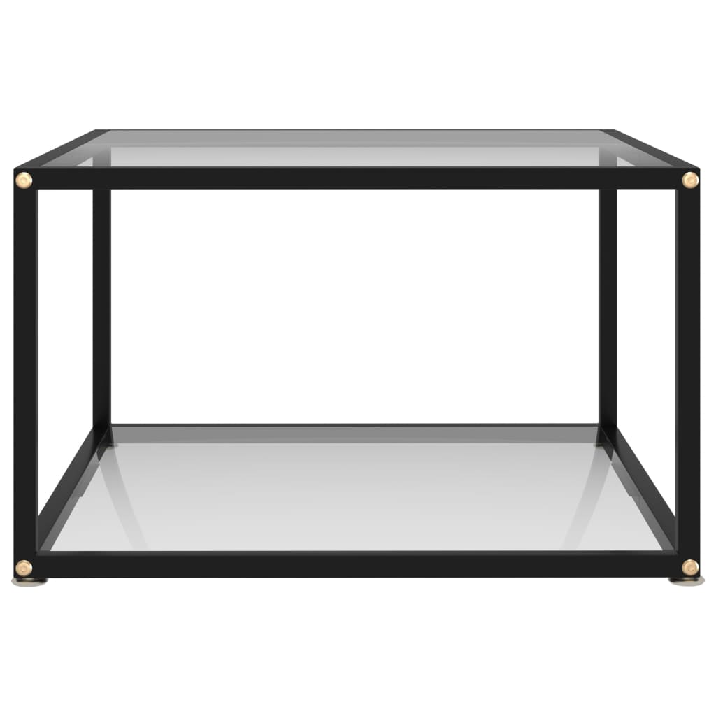 Salongbord gjennomsiktig 60x60x35 cm herdet glass