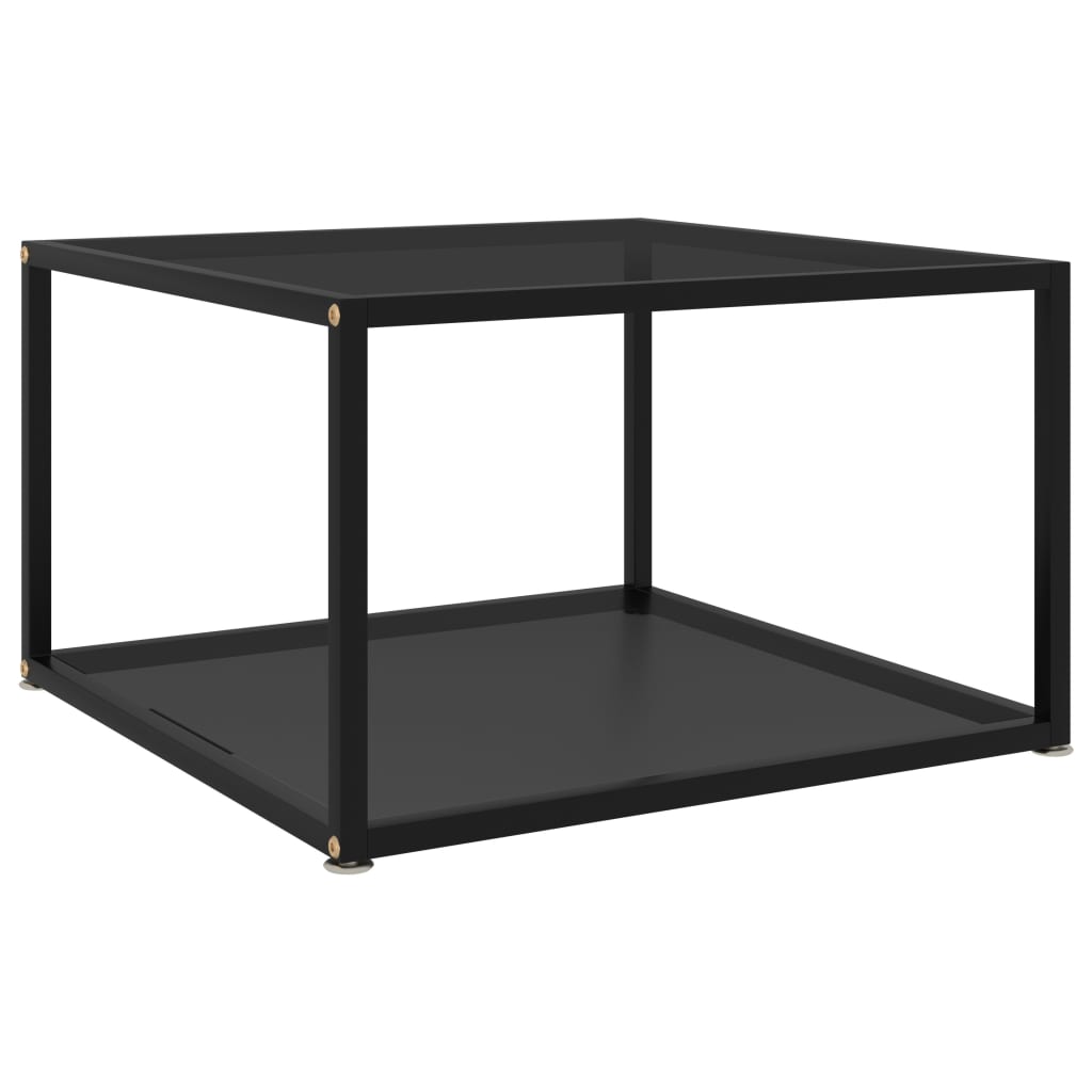 Salongbord svart 60x60x35 cm herdet glass