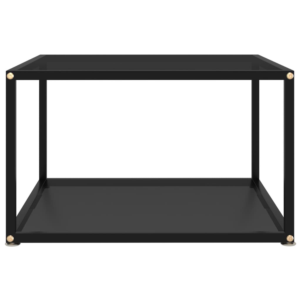 Salongbord svart 60x60x35 cm herdet glass