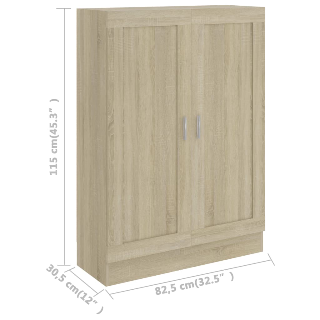 Bokhylle sonoma eik 82,5x30,5x115 cm konstruert tre