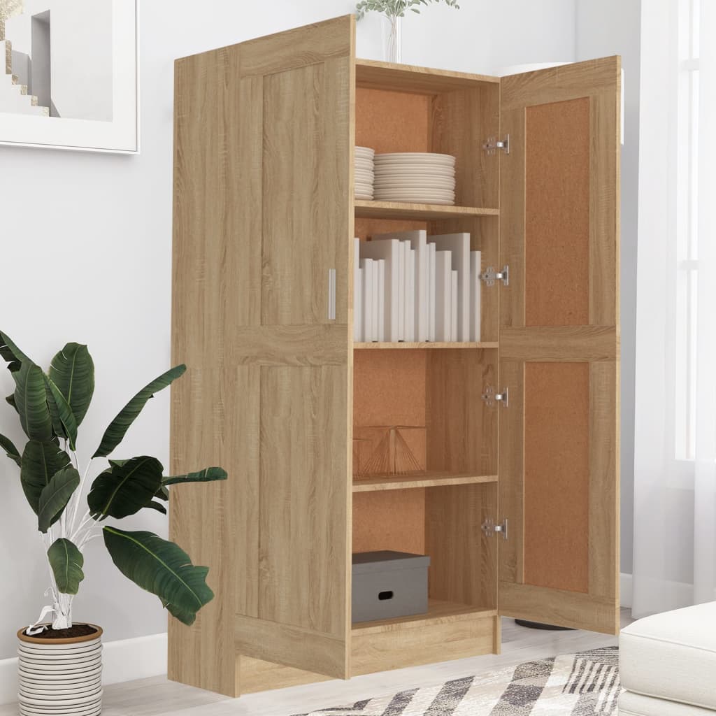Bokhylle sonoma eik 82,5x30,5x150 cm konstruert tre