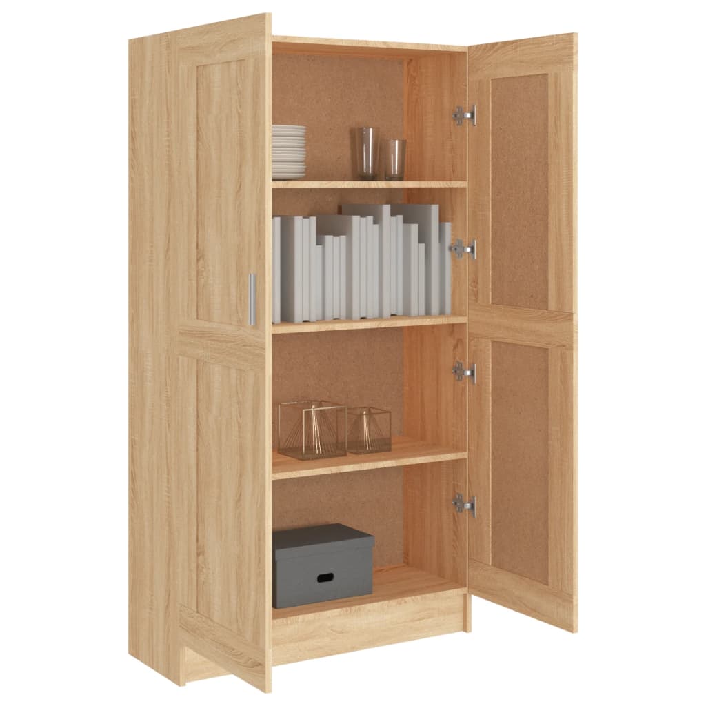 Bokhylle sonoma eik 82,5x30,5x150 cm konstruert tre