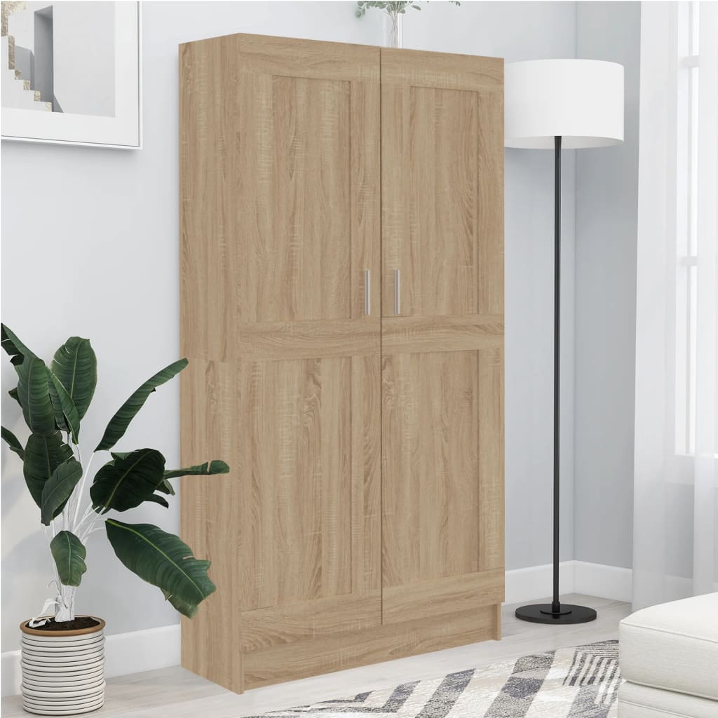 Bokhylle sonoma eik 82,5x30,5x150 cm konstruert tre