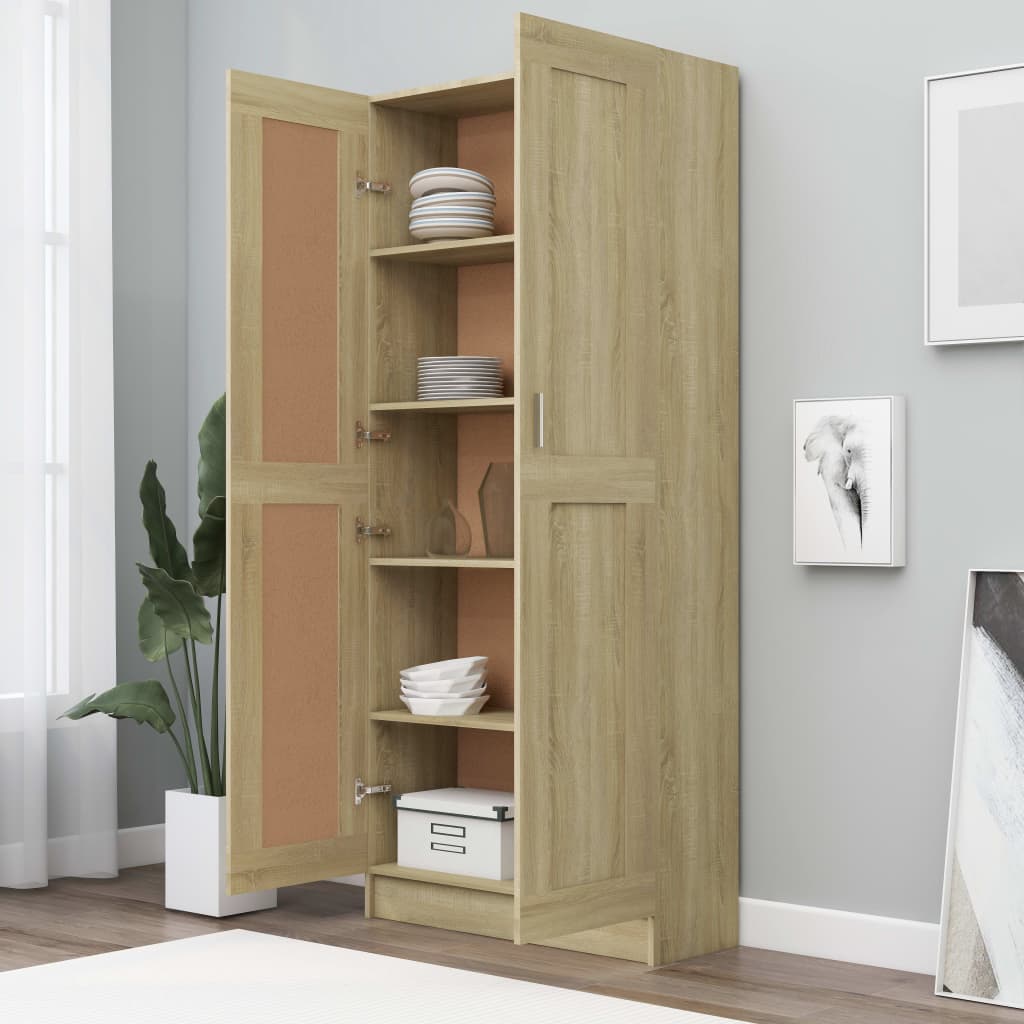 Bokhylle sonoma eik 82,5x30,5x185,5 cm konstruert tre
