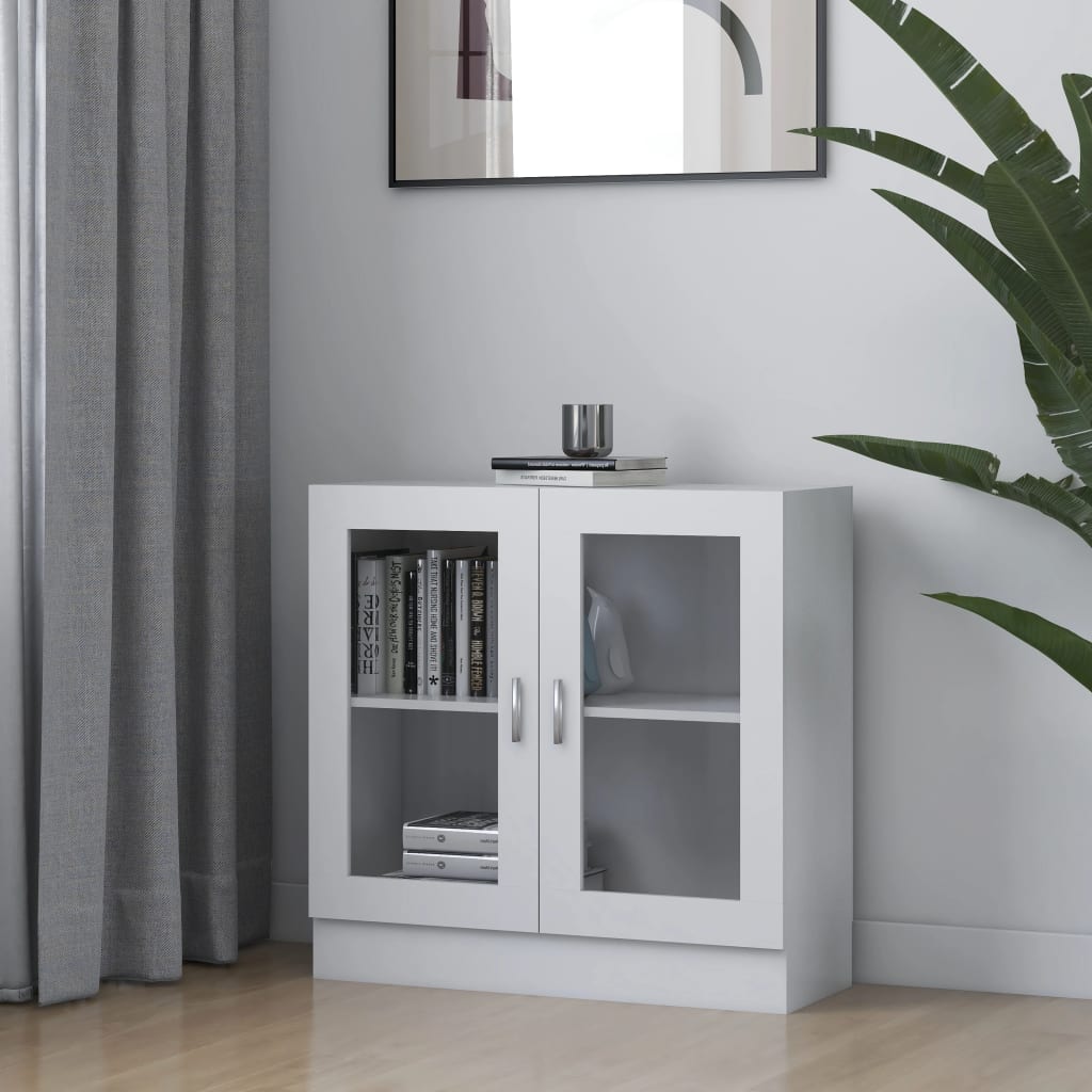 Vitrine hvit 82,5x30,5x80 cm konstruert tre
