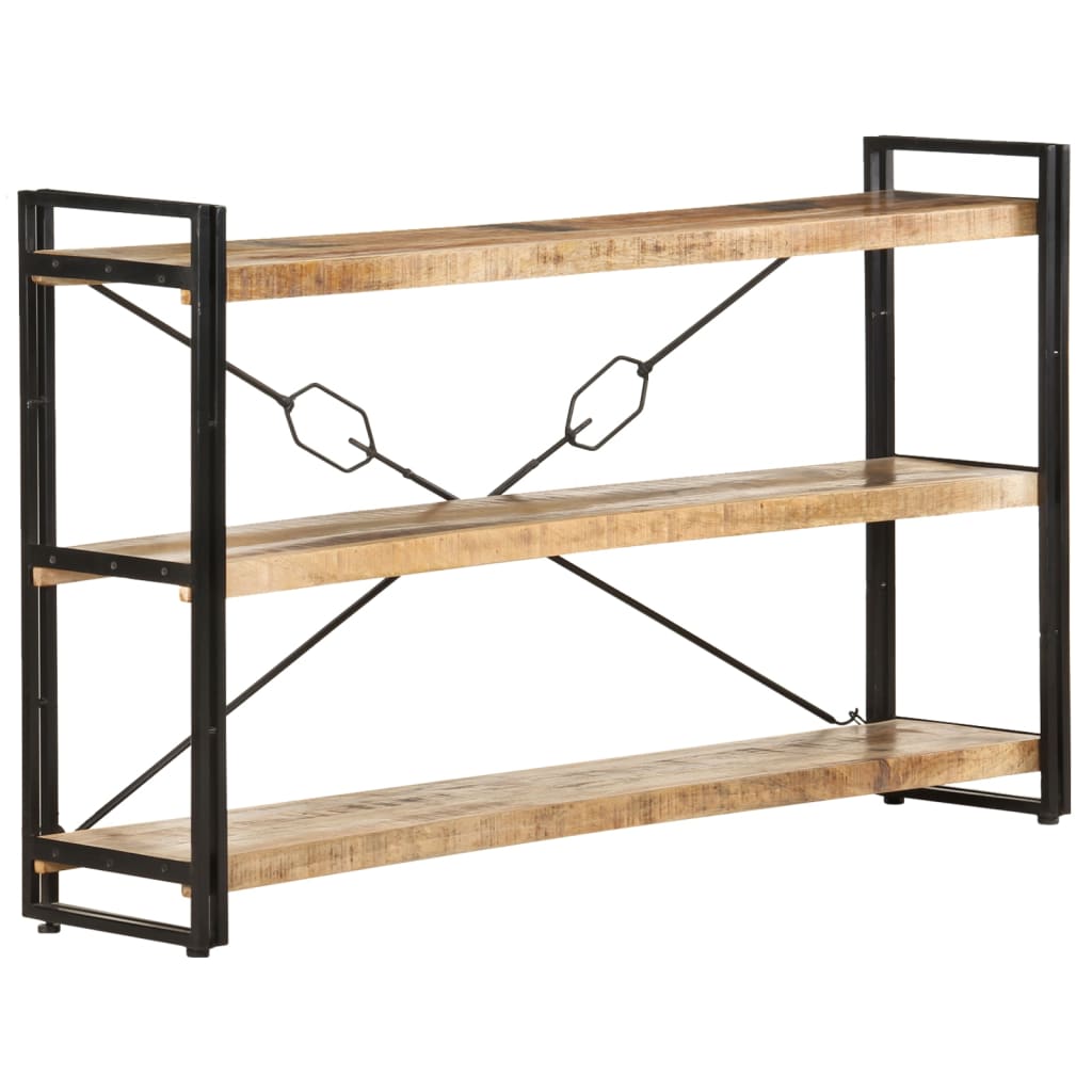 Bokhylle 3 etasjer 140x30x80 cm heltre mango