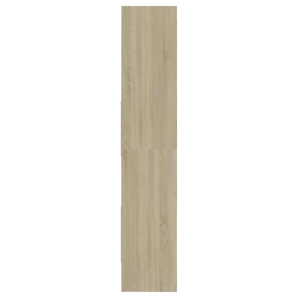 Bokhylle hvit og sonoma eik 60x35x180 cm konstruert tre
