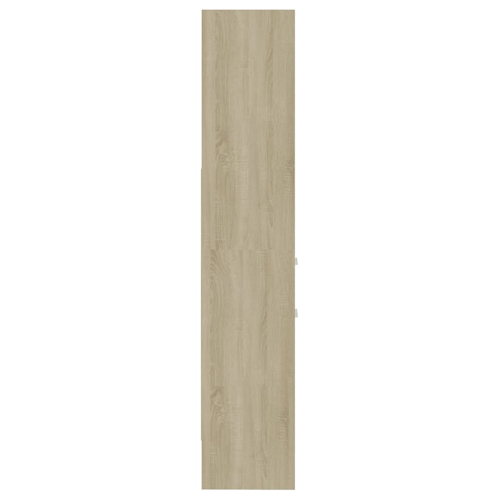 Bokhylle hvit og sonoma eik 40x35x180 cm konstruert tre