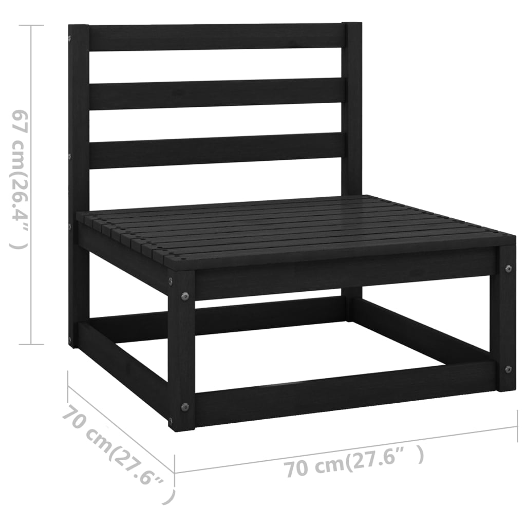 Hagesofagruppe med puter 2 deler svart heltre furu