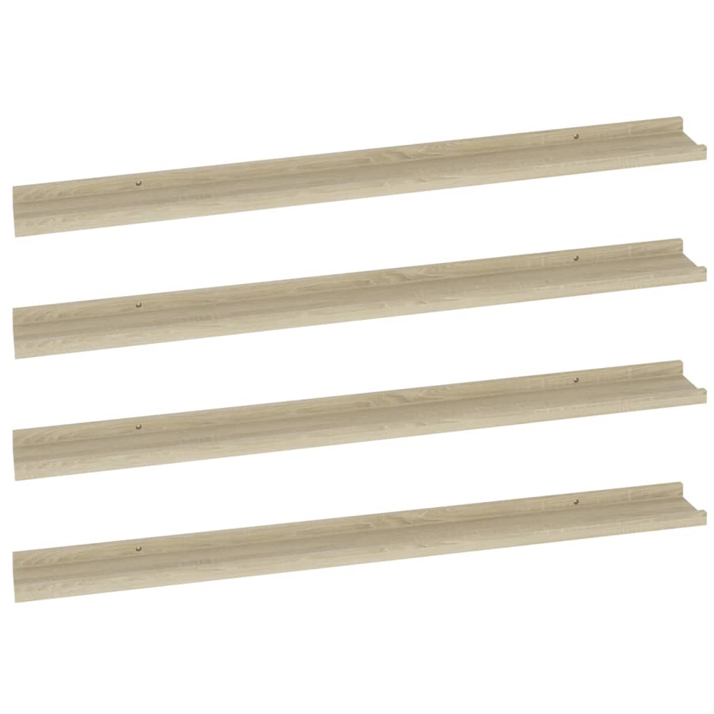 Vegghyller 4 stk sonoma eik 100x9x3 cm