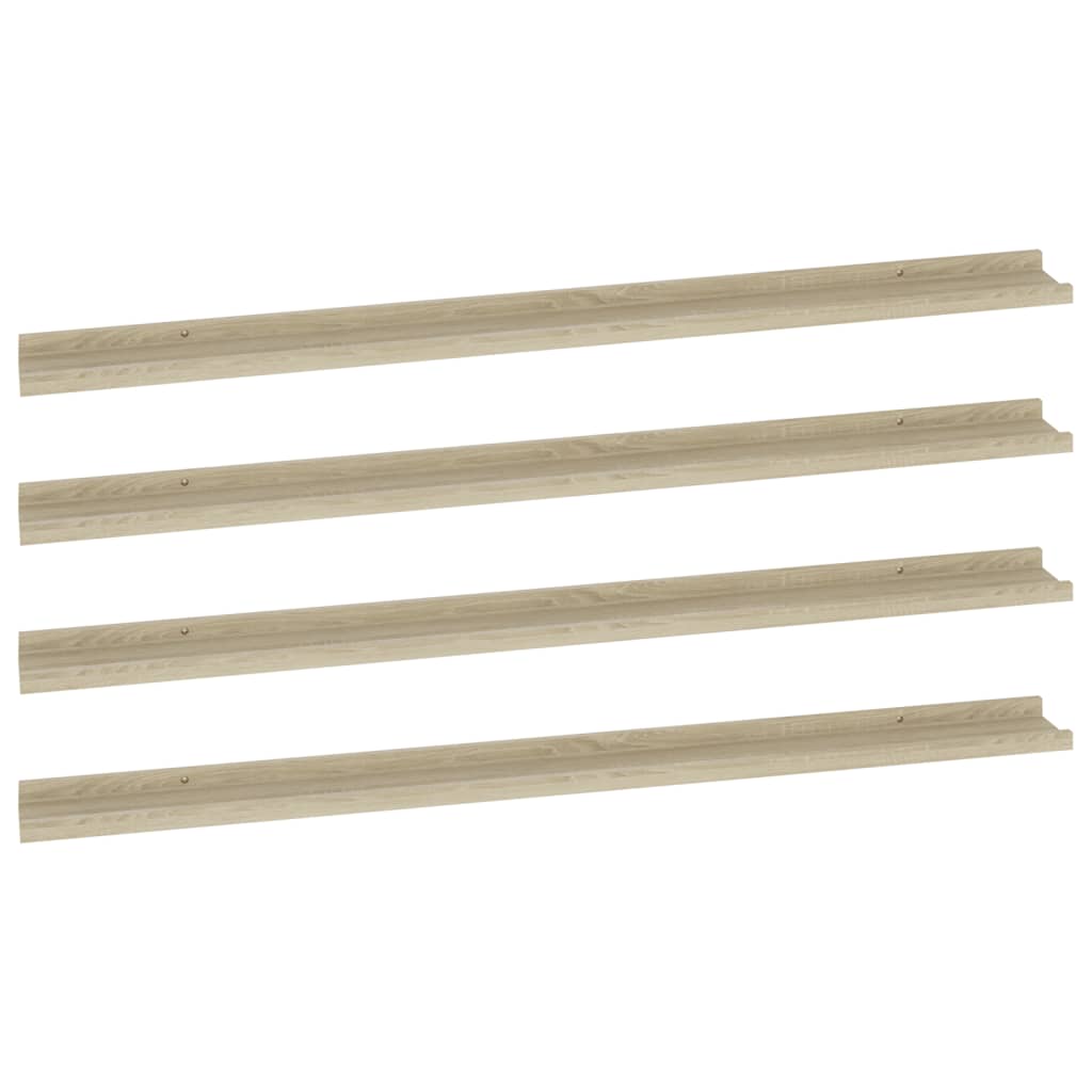 Vegghyller 4 stk sonoma eik 115x9x3 cm
