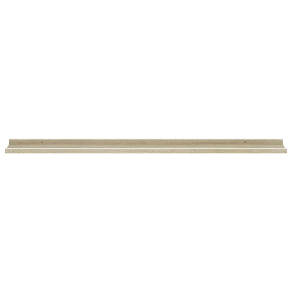 Vegghyller 2 stk hvit og sonoma eik 115x9x3 cm