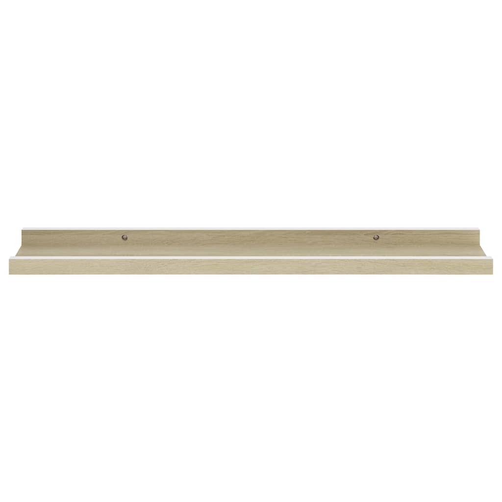 Vegghyller 4 stk hvit og sonoma eik 60x9x3 cm