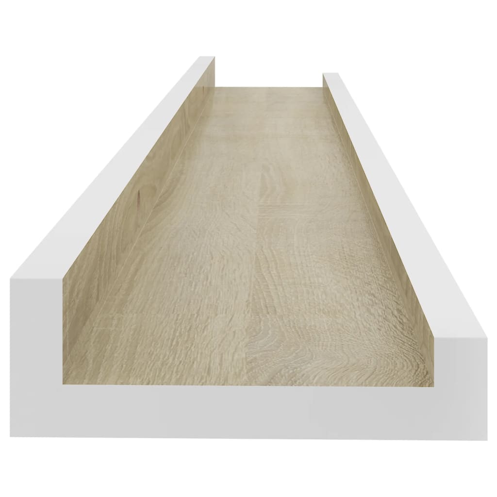 Vegghyller 4 stk hvit og sonoma eik 60x9x3 cm
