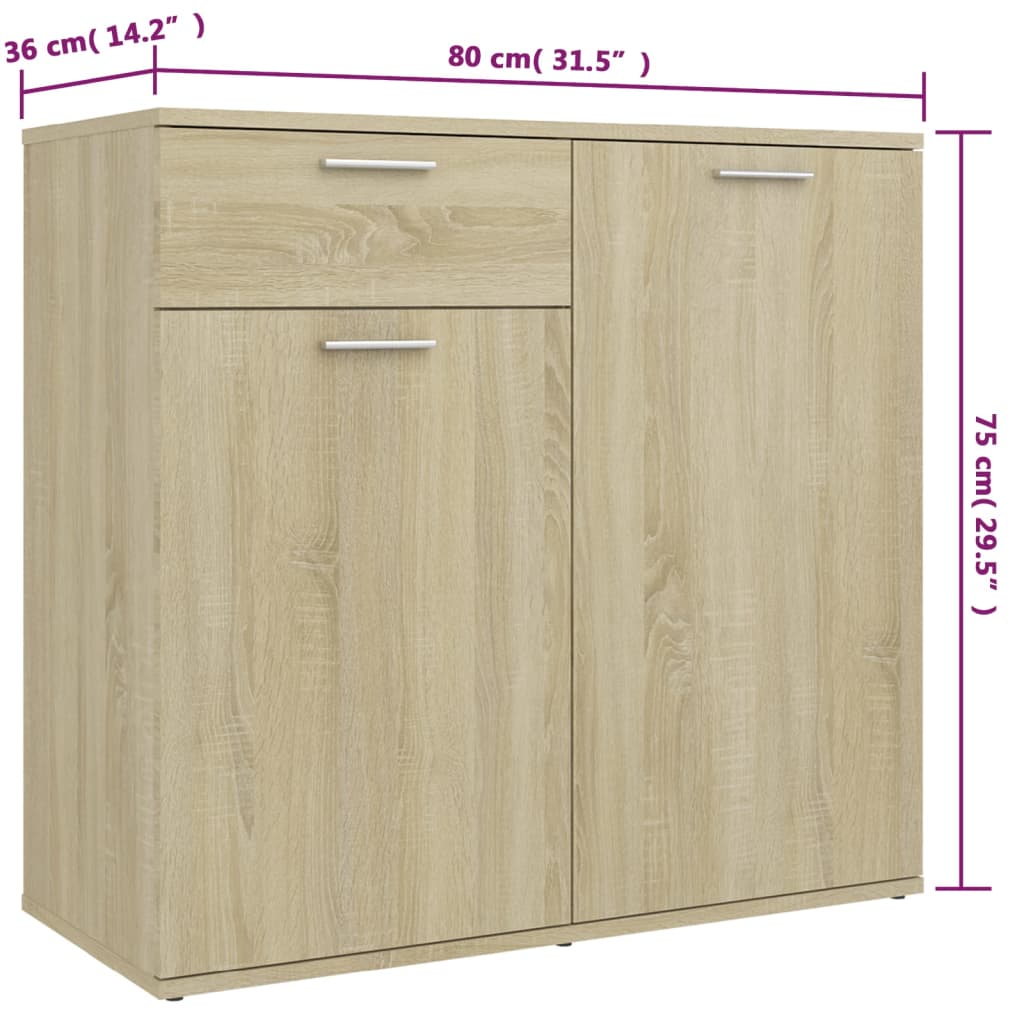 Skjenk sonoma eik 160x36x75 cm konstruert tre
