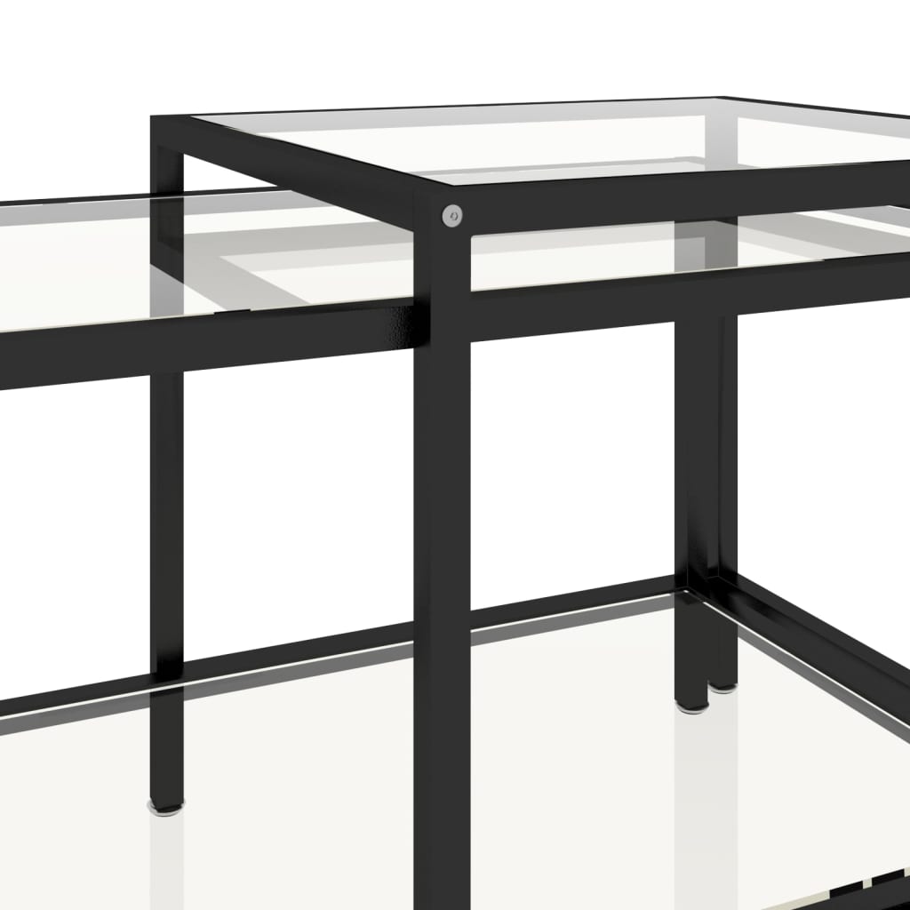 Tebord 2 stk herdet glass gjennomsiktig