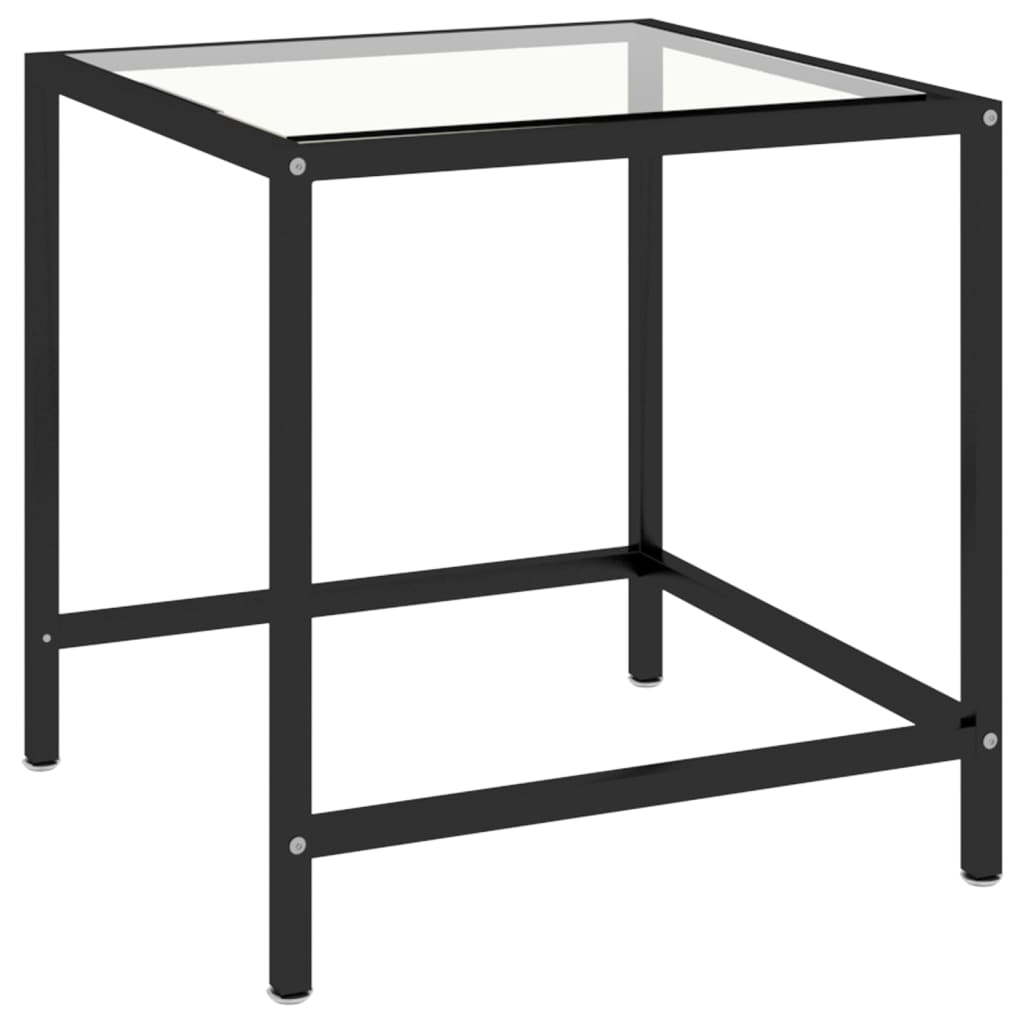 Tebord 2 stk herdet glass svart