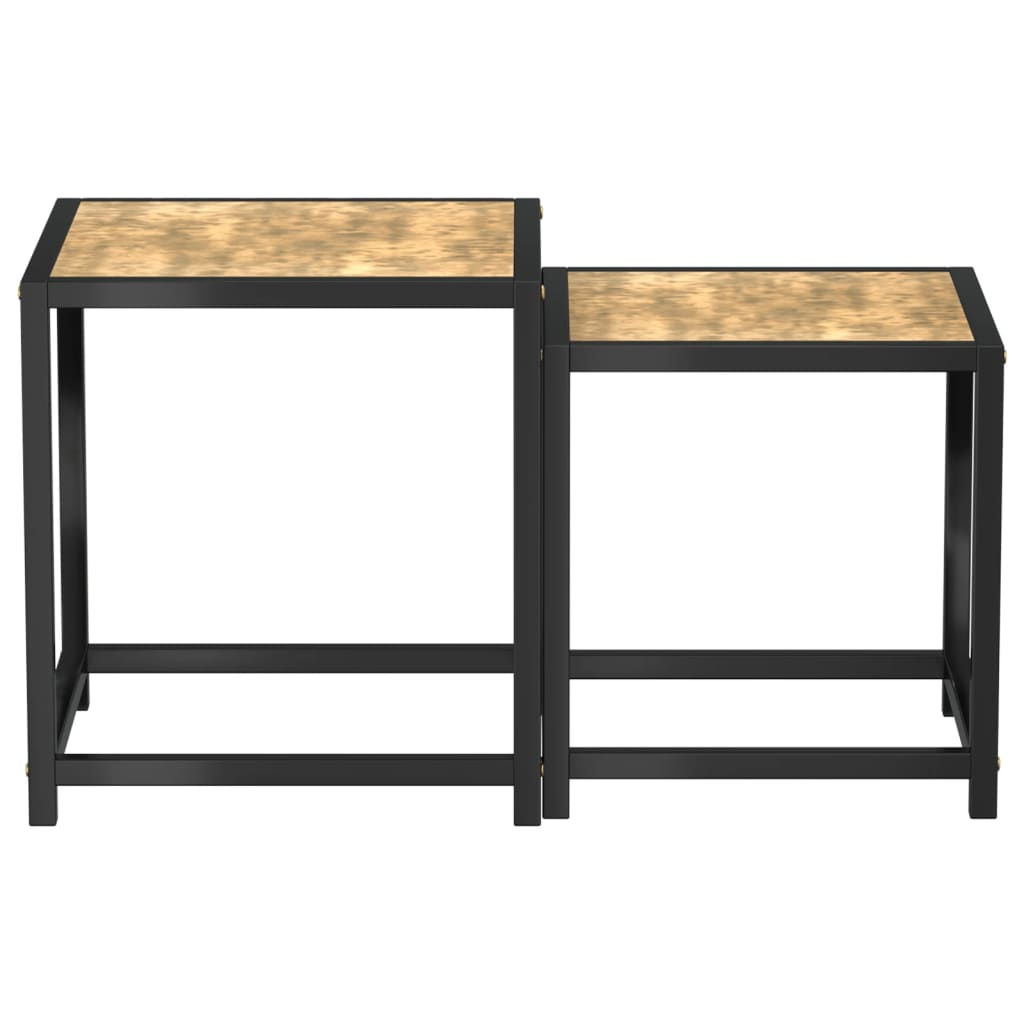 Tebord 2 stk MDF svart og gul