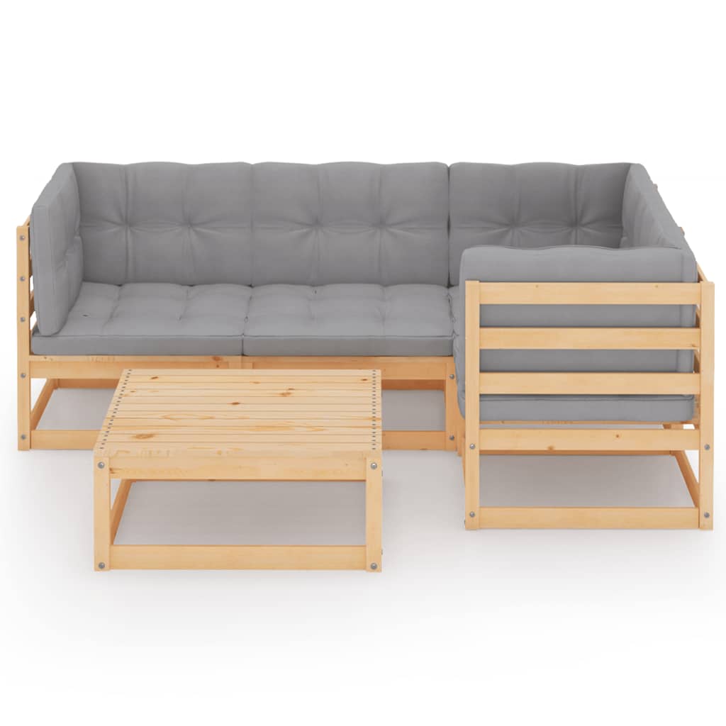 Hagesofagruppe med puter 5 deler heltre furu