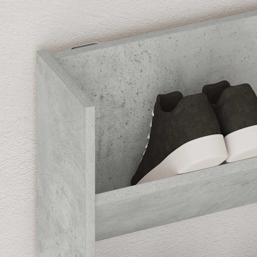 Veggskoskap betonggrå 80x18x90 cm sponplater