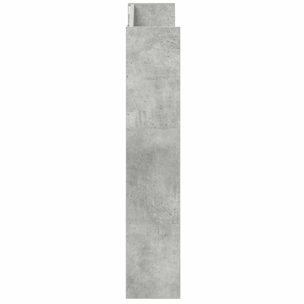 Veggskoskap betonggrå 80x18x90 cm sponplater