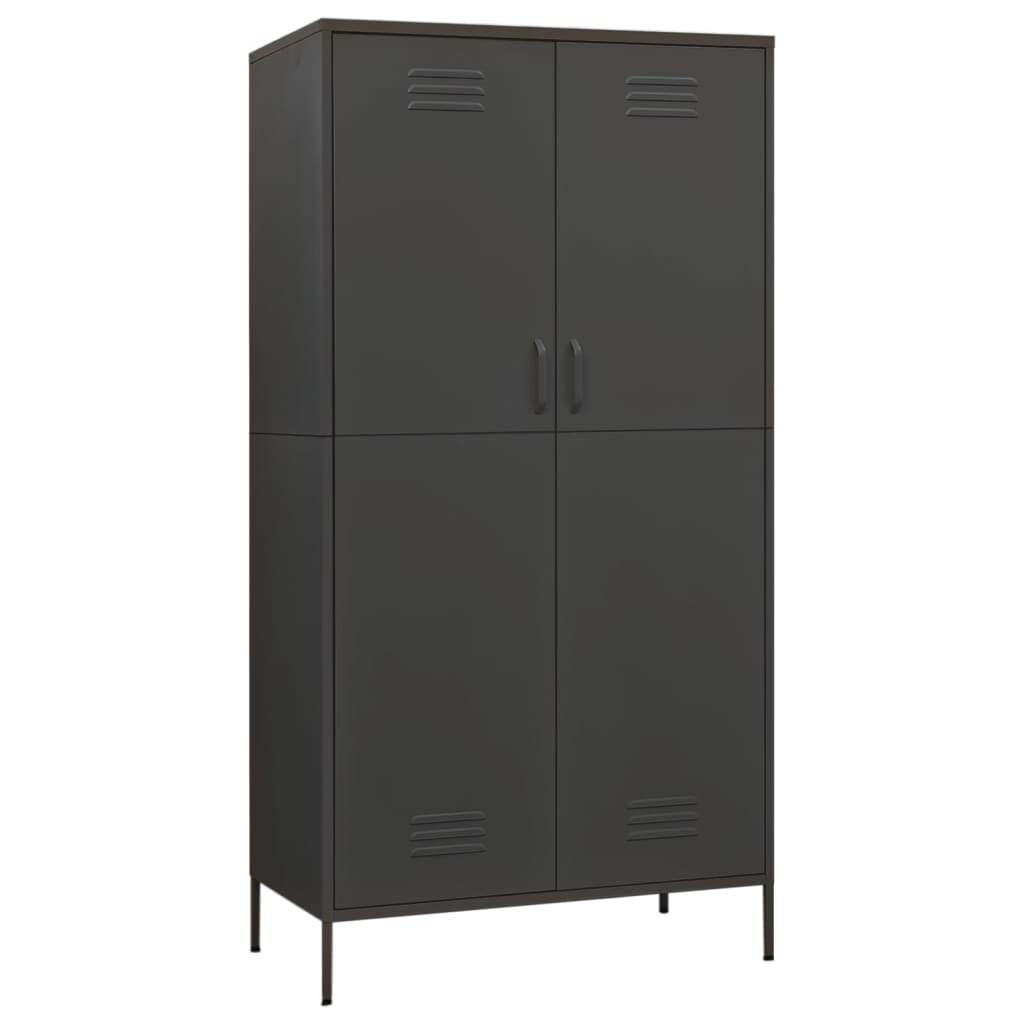 Garderobe antrasitt 90x50x180 cm stål
