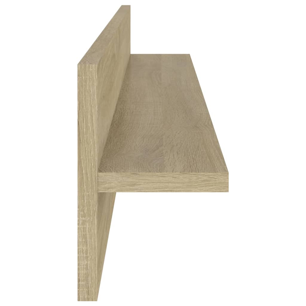 Vegghyller 2 stk sonoma eik 80x11,5x18 cm konstruert tre